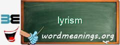 WordMeaning blackboard for lyrism